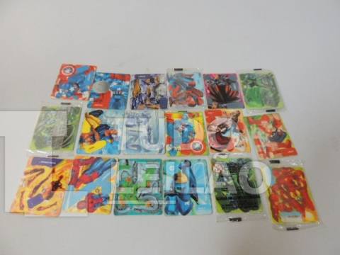 BRINDE ELMA CHIPS - PERSONAGENS MONTÁVEIS DA MARVEL - ANO 2005 - CARTÕES 5CM X 4 CM - VENDIDO COMO NAS FOTOS