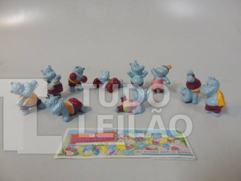 COLEÇÃO KINDER OVO / FERREIRO - OS HAPPY HIPPOS - COLEÇÃO COMPLETA - MEDEM 4 CM - VENDIDO COMO NAS FOTOS