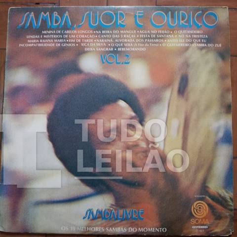 VARIOS ARTISTAS - SAMBA, SUOR E OURIÇO VOLUME 2 - 1977 - CAPA E DISCO VG+ - Disco com alguns riscos superficiais, pode ter chiados, pulos ou...